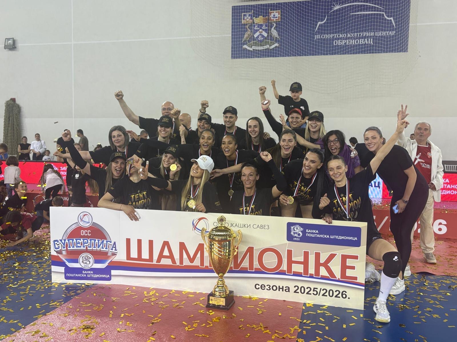Odbojkašice TENT-a šampionke Srbije